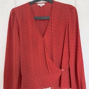 Vince Elegant Red Women's Wrap Blouse
